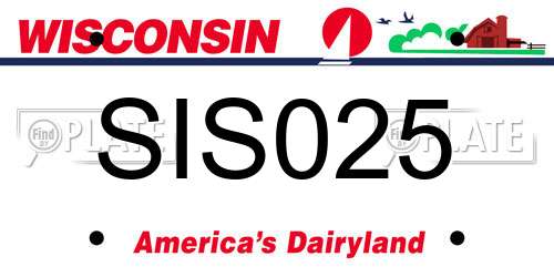SIS025 Wisconsin License Plate