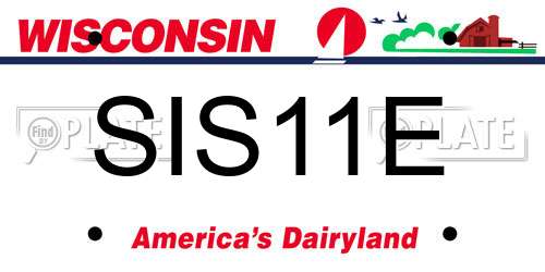 SIS11E Wisconsin License Plate