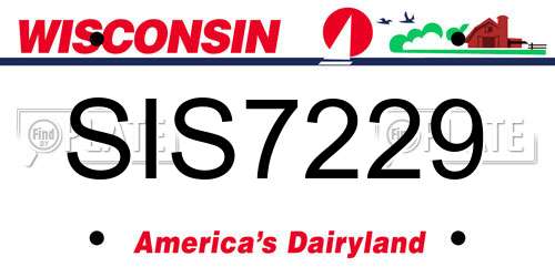 SIS7229 Wisconsin License Plate