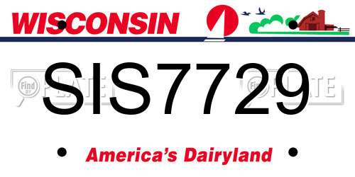 SIS7729 Wisconsin License Plate