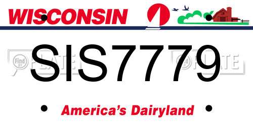SIS7779 Wisconsin License Plate