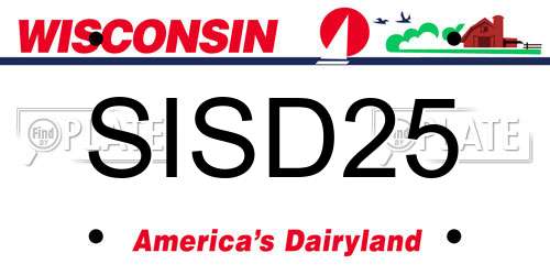 SISD25 Wisconsin License Plate