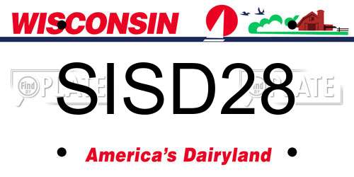SISD28 Wisconsin License Plate