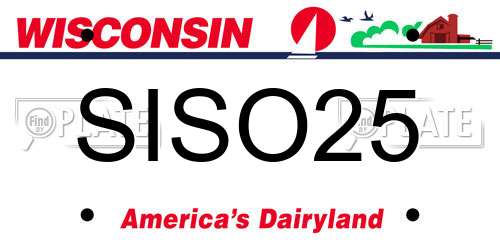 SISO25 Wisconsin License Plate