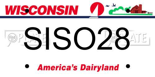 SISO28 Wisconsin License Plate