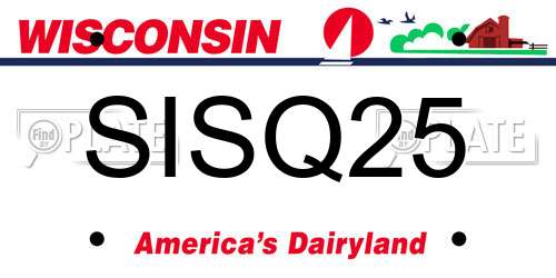 SISQ25 Wisconsin License Plate