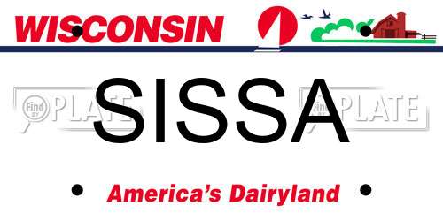 SISSA Wisconsin License Plate