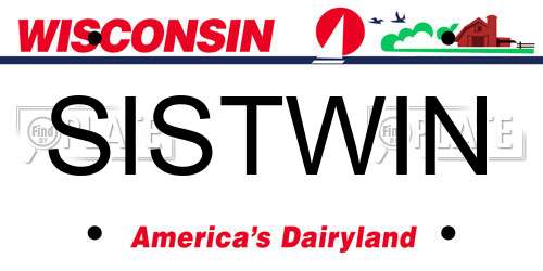 SISTWIN Wisconsin License Plate