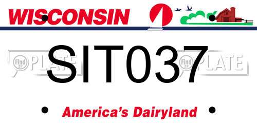 SIT037 Wisconsin License Plate