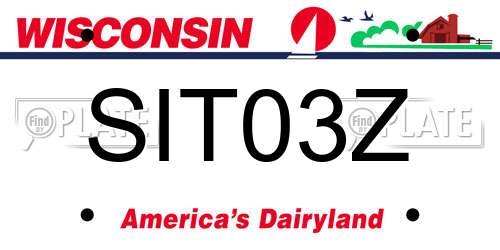 SIT03Z Wisconsin License Plate