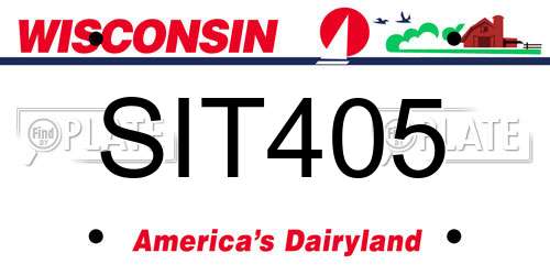 SIT405 Wisconsin License Plate