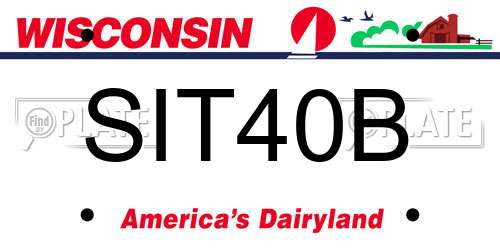 SIT40B Wisconsin License Plate