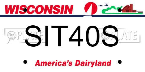 SIT40S Wisconsin License Plate