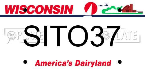 SITO37 Wisconsin License Plate