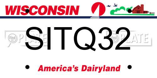 SITQ32 Wisconsin License Plate