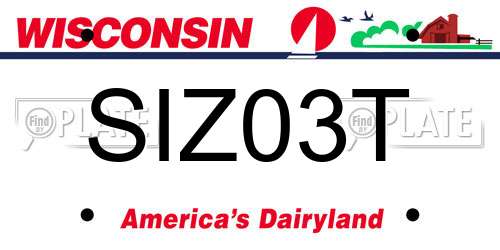 SIZ03T Wisconsin License Plate