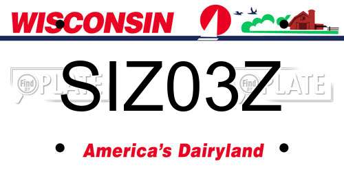 SIZ03Z Wisconsin License Plate
