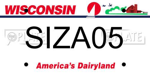 SIZA05 Wisconsin License Plate