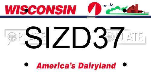 SIZD37 Wisconsin License Plate