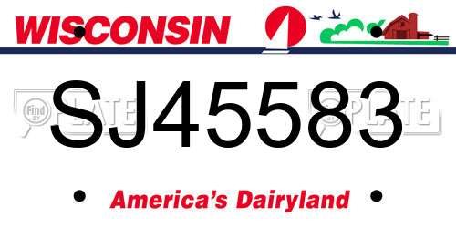 SJ45583 Wisconsin License Plate