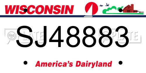 SJ48883 Wisconsin License Plate