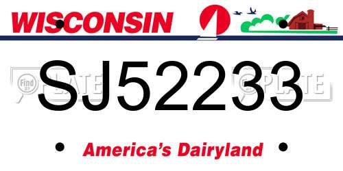 SJ52233 Wisconsin License Plate