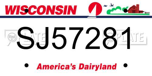 SJ57281 Wisconsin License Plate