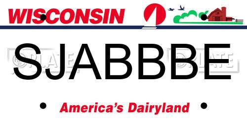 SJABBBE Wisconsin License Plate