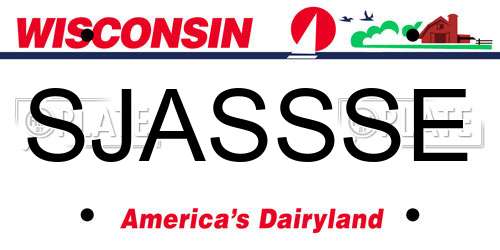 SJASSSE Wisconsin License Plate