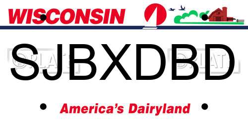 SJBXDBD Wisconsin License Plate