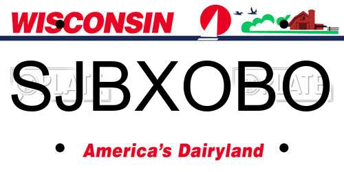 SJBXOBO Wisconsin License Plate