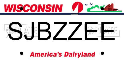 SJBZZEE Wisconsin License Plate