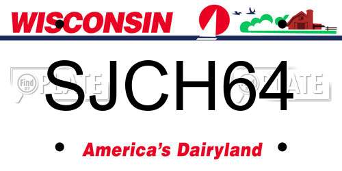 SJCH64 Wisconsin License Plate