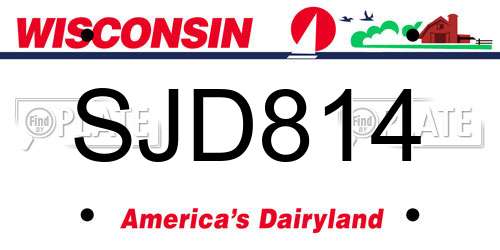 SJD814 Wisconsin License Plate