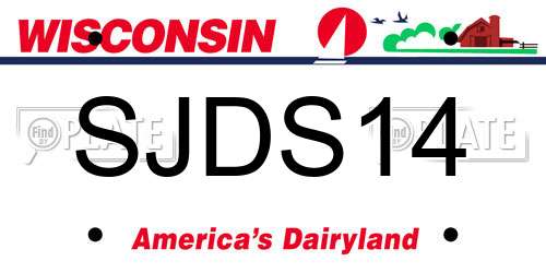 SJDS14 Wisconsin License Plate