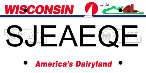 SJEAEQE Wisconsin License Plate