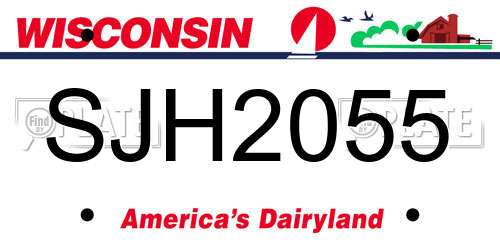 SJH2055 Wisconsin License Plate