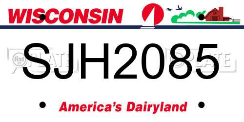 SJH2085 Wisconsin License Plate