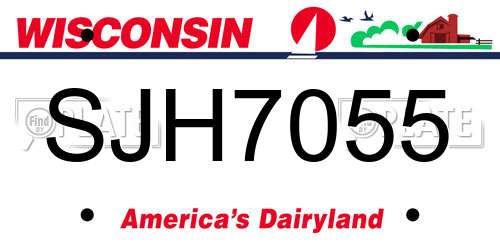 SJH7055 Wisconsin License Plate