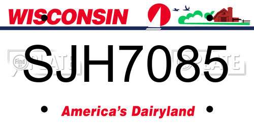 SJH7085 Wisconsin License Plate
