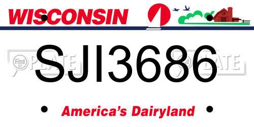SJI3686 Wisconsin License Plate