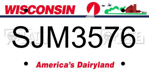 SJM3576 Wisconsin License Plate