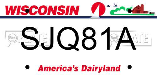 SJQ81A Wisconsin License Plate
