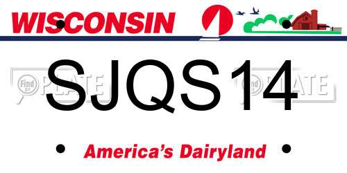 SJQS14 Wisconsin License Plate