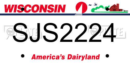 SJS2224 Wisconsin License Plate