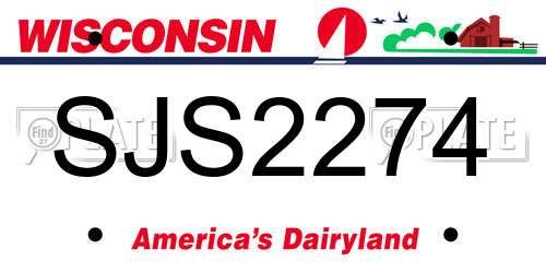 SJS2274 Wisconsin License Plate