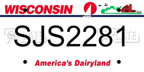 SJS2281 Wisconsin License Plate