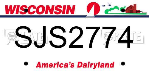 SJS2774 Wisconsin License Plate