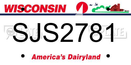 SJS2781 Wisconsin License Plate
