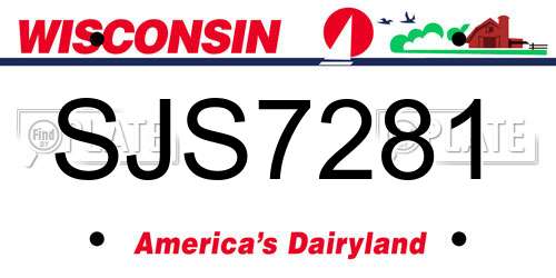 SJS7281 Wisconsin License Plate